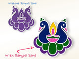 Peacock Diwali Rangoli Mess-free Foam Mat, Includes 2 Mats - 10 in wide for Indian festivals, Home Decor, Entryway Door, Puja, Weddings