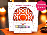 Rangoli Flower Mess-free Foam Mat, Includes 2 mats, 10 in wide for Indian festivals, Home Decor, Entryway Door, Puja, Weddings.