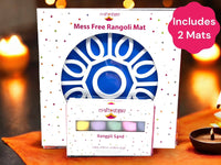 Diwali Rangoli Mess-free Foam Mat, Includes 2 mats. 10 inches wide for Indian festivals, Home Decor, Entryway Door, Puja
