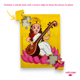 Saraswati Mata Jigsaw Puzzle Game for Kids | 20 Pieces | 8 x 6 inches | Goddess Saraswati - Return Gift for Kids for Pooja | Basant Panchami