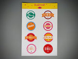 Diwali Stickers - Happy Diwali - 8 stickers on 1 sticker sheet