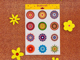 Rangoli Stickers for Diwali - 12 stickers on 1 sticker sheet