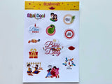 5 days of Diwali Celebration stickers - Dhanteras, Choti Diwali, Laxmi Pooja, Balipratipada, Bhai Dooj - 50+ stickers on 5 sticker sheets