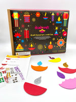 Diwali Decoration Craft Kit for kids - Makes Paper Lantern,  Diya and greeting cards - A fun Diwali Gift & Activity for full family