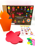 Diwali Decoration Craft Kit for kids - Makes Paper Lantern,  Diya and greeting cards - A fun Diwali Gift & Activity for full family