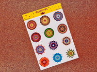 Rangoli Stickers for Diwali - 12 stickers on 1 sticker sheet