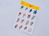 Peacock Feather Sticker Sheet - Decorative/Ornate - 16 stickers on 1 sticker sheet