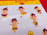 Bal Ganesh Stickers - 11 stickers on 1 sticker sheet