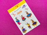 Navratri Dandiya Sticker Sheet - 11 stickers on 1 sticker sheet