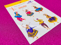 Navratri Dandiya Sticker Sheet - Kanya Pujan Gift - 11 stickers on 1 sticker sheet