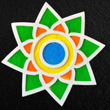 Rangoli Decoration Mat, Mess Free - Set of 2, 8 inches wide for Weddings, Puja, Diwali, Home Decor, Entryway Door and more