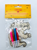 Elephant Wood Coloring Kit for kids, DIY Gift for children, kids coloring, wood coloring