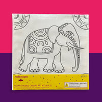 Elephant Canvas Coloring Kit for kids, DIY Gift for children, kids coloring, diwali party favors, canvas coloring