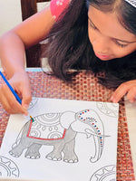 Elephant Canvas Coloring Kit for kids, DIY Gift for children, kids coloring, party favors, canvas coloring