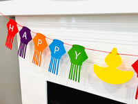 Happy Diwali Decoration Toran Banner in Rainbow Colors, No Assembly Required, 100% Felt Toran, 8 feet Length, 6.5inch Tall