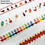 Diwali themed Washi tapes, Set of 4, Diwali decoration, Gift Wrapping, Greeting Card decoration, Updated for 2022 with Glitter, Gold Foil