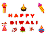 Diwali Gel Clings - 19 PCS Removable, Reusable (single side only), Decorate Puja Mandir, Window, Door, Refrigerator, Fireplace and much more