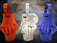 Halloween Lantern Craft Kit - Makes 6 Paper Lanterns - Kid friendly activity great for School Halloween Parties, Kid Craft Activity