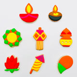 Diwali Cookie Cutter Set, 8 PCS Stainless steel Diya, Lantern, Fireworks, Mandala, Paisley, Lotus, Kalash. Biscuit Pastry Fondant Stencil