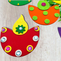 Diwali Diya Foam Craft Kit -  Great for Indian Diwali Festival Party at Home or School, Kids Activity, Diwali Favor