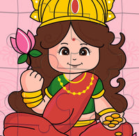 Lakshmi Mata Jigsaw Puzzle Game -  8 x 6 inches - Made in USA - Return Gift for Kids for Pooja | Puja | Diwali