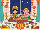 Diwali Laxmi Puja Puzzle Game -  8 x 6 inches - Made in USA - Return Gift for Kids for Diwali | Puja | Pooja