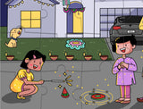 Diwali Fireworks Puzzle Game -  8 x 6 inches - Made in USA - Return Gift for Kids for Choti Diwali | Puja | Pooja | Naraka Chaturdashi |