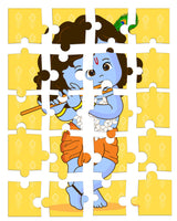 Krishna Jigsaw Puzzle Game -  8 x 6 inches - Made in USA -  Return Gift for Kids for Pooja | Puja | Krishna Janmashtami