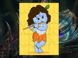Krishna Jigsaw Puzzle Game -  8 x 6 inches - Made in USA -  Return Gift for Kids for Pooja | Puja | Krishna Janmashtami