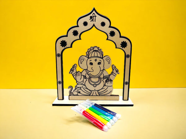 Premium Photo | Lord ganesha kids drawingsimpleline art coloring page