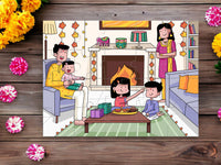 Diwali Bhai Dooj Puja Puzzle Game -  8 x 6 inches - Made in USA - Bhai Tika, Bhai Dooj, Bhaubeej, Bhai Phonta or Bhratri Dwitiya