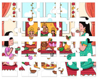 Diwali Dhanteras Puja Puzzle Game -  8 x 6 inches - Made in USA - Laxmi | Diwali return gift | Puja return gift